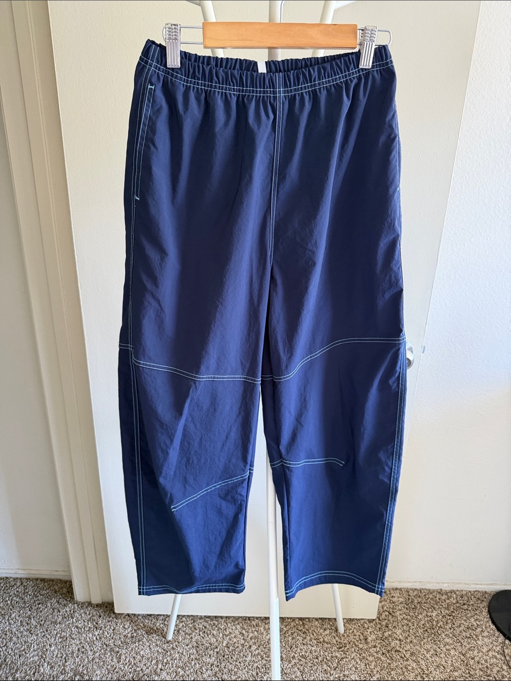 Women's Navy Elastic-Waist Jogger Pants